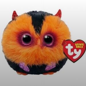 Ty Puffies (Beanie Balls) - WHODINI the 2023 Halloween Orange Owl (3 inch)